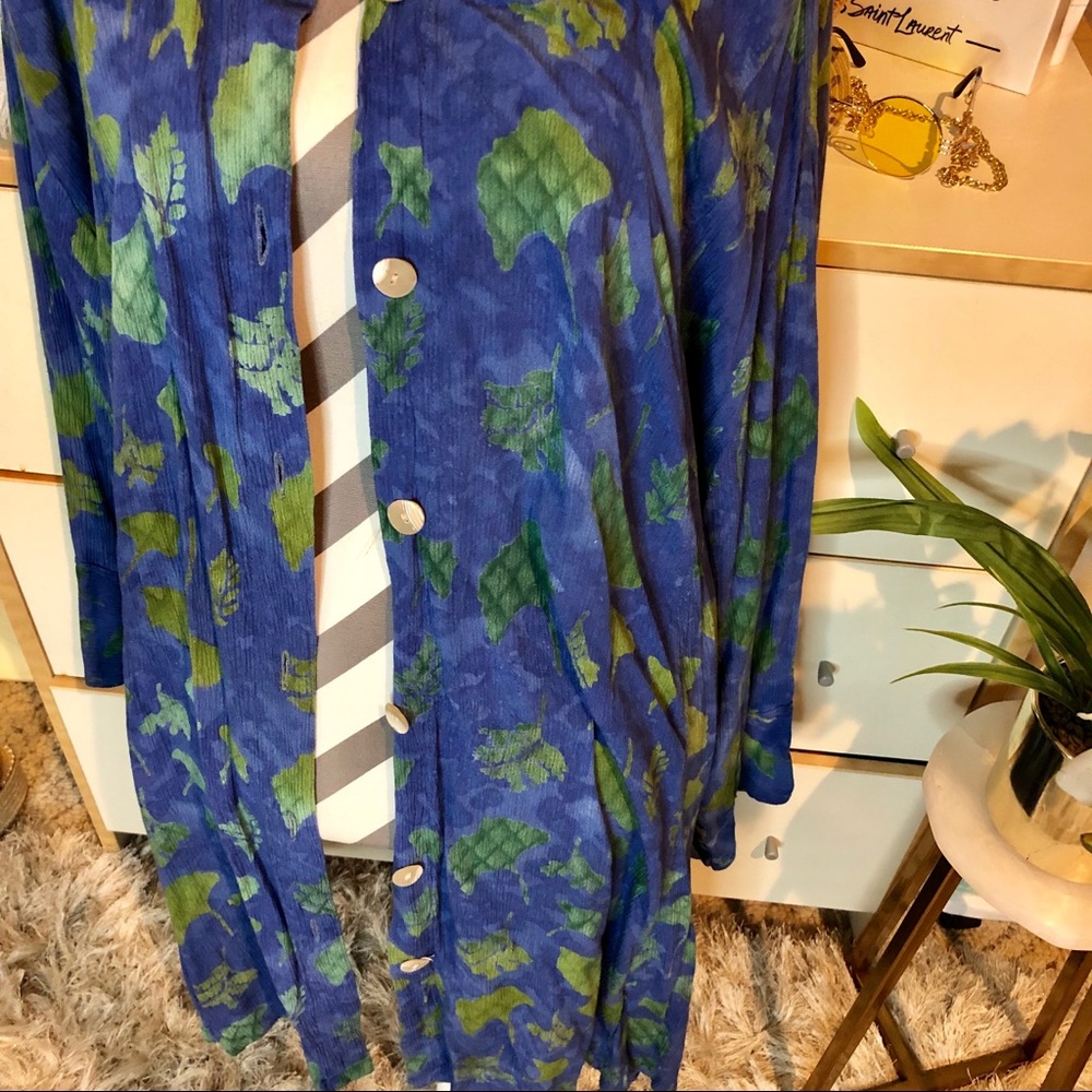 Leaf Print Button Up Top - image 2